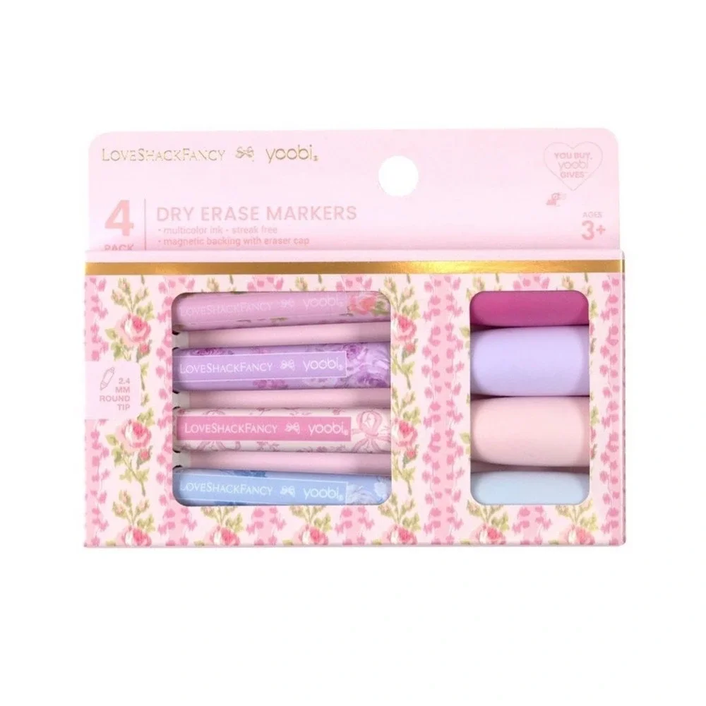 U Brands Hedgehog Board Eraser and LoveShackFancy x Yoobi Dry Erase Markers Set